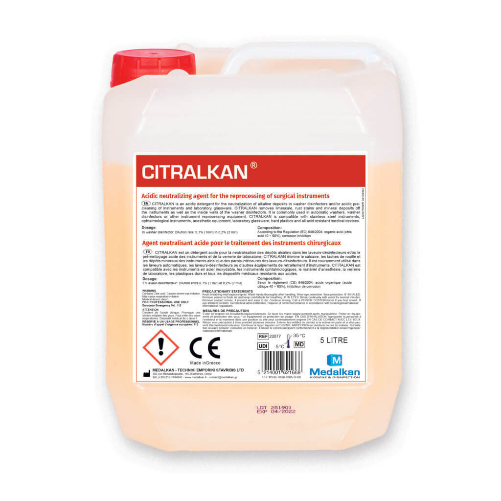 CITRALKAN - Acidic neutralizing agent for the reprocessing of surgical instruments