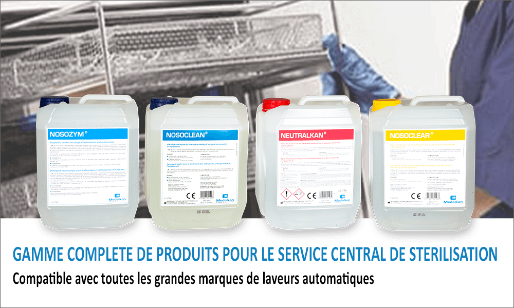 Une gamme complète de netoyants pour le service de stérilisation central